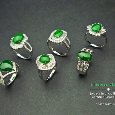 GRADE A JADES - CLASSIC RINGS IN 18K WHITE GOLD
