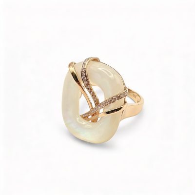 RG0888 - Mother-of-pearl, Diamonds, 18K rose gold
