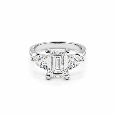 RG0895 - Lab-grown diamond, Emerald cut, 18K white gold