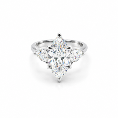 RG0896 - Lab-grown diamond, Marquise cut, 18K white gold