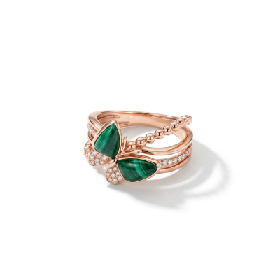 RG0899 - Malachite, Diamond, 18K rose gold