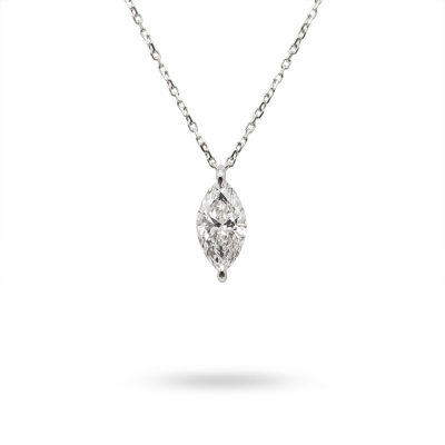 LGD NECKLACE - Lab-grown Diamond, Marquise cut, 18K white gold